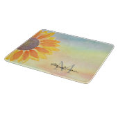 Name der personalisierten Monogramm Sonnenblume Schneidebrett (Ecke)