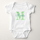 Name der personalisierten Monogramm-Typografie Baby Strampler (Vorderseite)