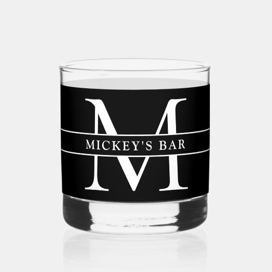 Name der personalisierten Monogramm Whiskyglas (Rückseite)