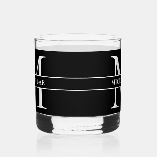 Name der personalisierten Monogramm Whiskyglas (Links)