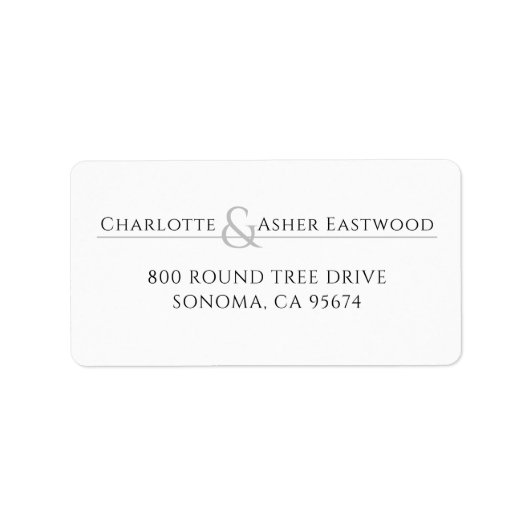 Name der personalisierten Paare Rücksendeadresse Adressaufkleber (Vorne)
