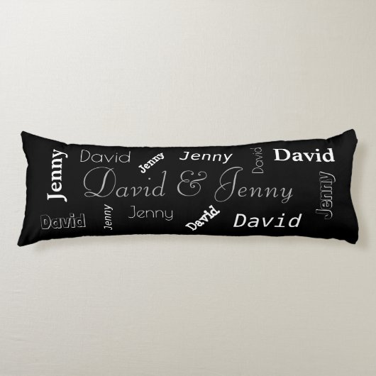 Name der personalisierten Paare Seitenschläferkissen (Vorderseite)