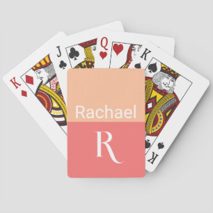 Name der personalisierten Peach Monogramm Spielkarten