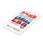 Name der personalisierten Retro-Kreuzfahrt Magnet (Linke Seite)