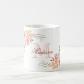 Name der personalisierten rosa Farbe der Bläsermon Kaffeetasse (Mittel)