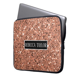 Name der personalisierten Rose Gold Monogramm Laptopschutzhülle