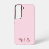 Name der personalisierten Rose Gold Script Monogra Samsung Galaxy Hülle (Rückseite)