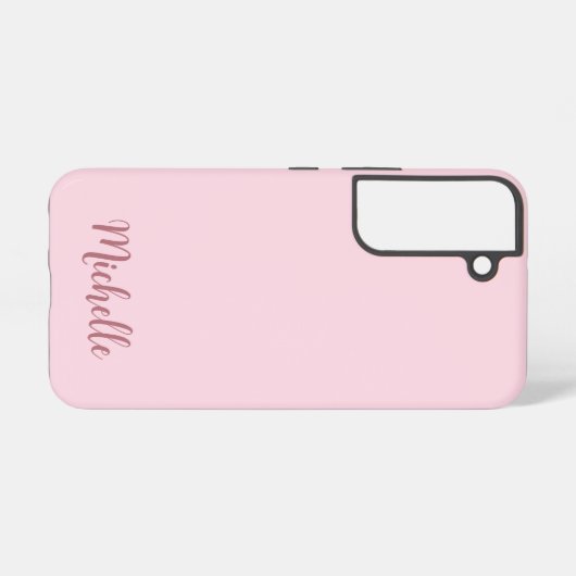 Name der personalisierten Rose Gold Script Monogra Samsung Galaxy Hülle (Rückseite (Horizontal))