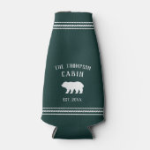 Name der Personalisierten Rustikalen Bärenfamilie Flaschenkühler (Vorderseite)