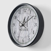 Name der personalisierten rustikalen Holzmonogramm Uhr (Winkel)