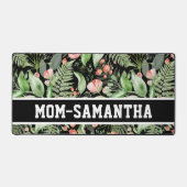 Name der personalisierten schwarzen Mama Schreibtischunterlage (Vorderseite)