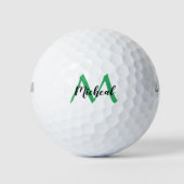 Name der personalisierten Sea Green Monogram Golfball (Vorderseite)