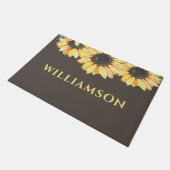 Name der personalisierten Sonnenblume Fußmatte (Schrägansicht)