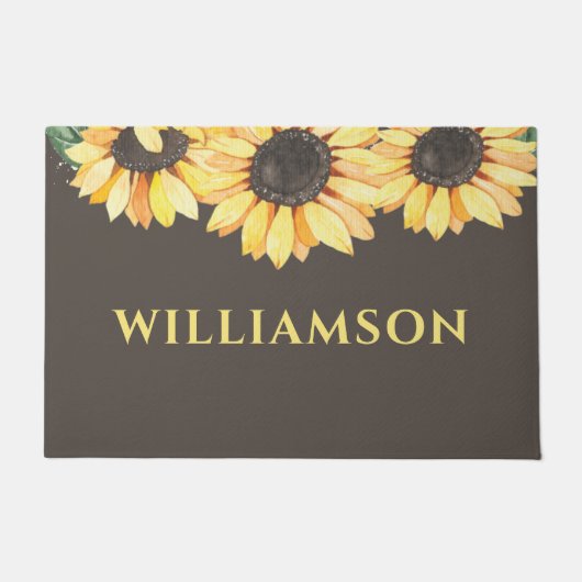 Name der personalisierten Sonnenblume Fußmatte (Vorderseite)