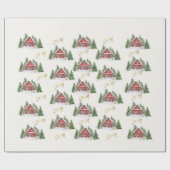 Name der Personalisierten Weihnachtslandschaft Geschenkpapier (Flach)