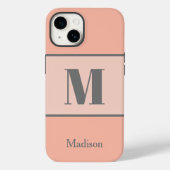 Name der Pfirsichmonogramm Case-Mate iPhone Hülle (Rückseite)