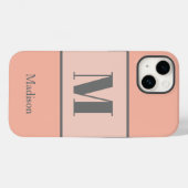 Name der Pfirsichmonogramm Case-Mate iPhone Hülle (Rückseite (Horizontal))