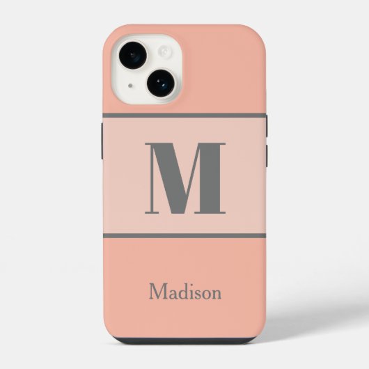 Name der Pfirsichmonogramm iPhone Hülle (Rückseite)