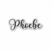 Name der Phoebe - Handgeschriebene Kalligrafie Aufkleber (Vorderseite)