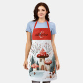 Name der Pilze im Winterwald Schürze (Getragen)