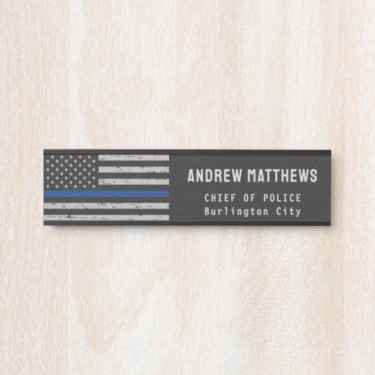 Name der Polizei für die "Blue Line"-Flagge Türschild (Vorderseite )