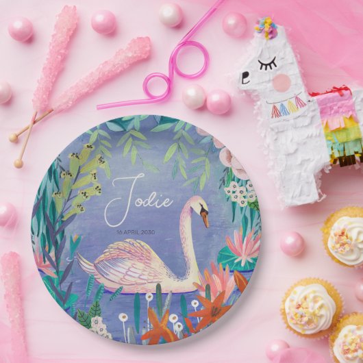 Name der Prinzessin "hübsche Wasserfarbe" Pappteller (Party)