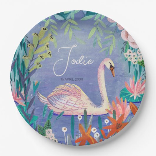 Name der Prinzessin "hübsche Wasserfarbe" Pappteller (Vorderseite)