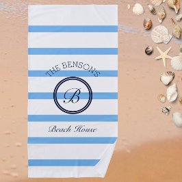 Name der Produktfamilie Chic Monogram Light Blue S Strandtuch