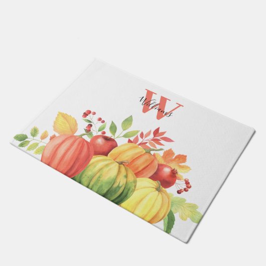 Name der Pumpkin-Monogram Fußmatte (Schrägansicht)