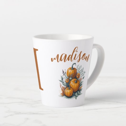 Name der Pumpkin-Monogramm Milchtasse (Rechte Ecke)