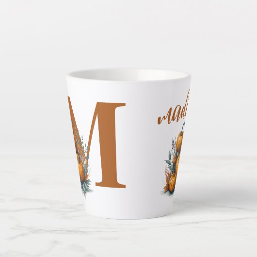 Name der Pumpkin-Monogramm Milchtasse (Vorderseite)