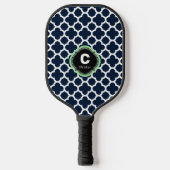 Name der Quatrefolie Monogramm Pickleball Schläger (Vorderseite)
