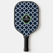 Name der Quatrefolie Monogramm Pickleball Schläger (Rückseite)