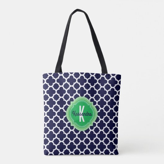 Name der Quatrefolie Navy Green Tasche (Rückseite)