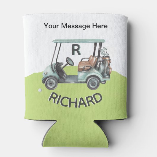Name der Quick Golf Cart-Nachricht Monogram Dosenkühler (Rückseite)