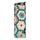 Name der Quilt Monogramm farbig Thermosbecher (Nach links gedreht)