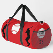 Name der Red Baseball Ball Silhouette Duffle Bag (Rechte Ecke)