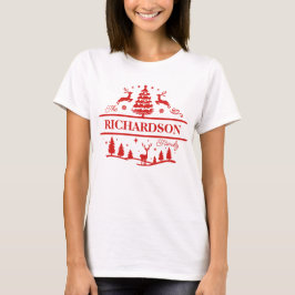 Name der Red Christmas | Individuelle Name Monogra T-Shirt