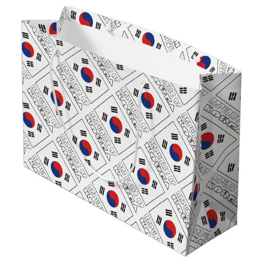 Name der Republik Korea und der südkoreanischen Fl Große Geschenktüte (Rückseite Schrägansicht)
