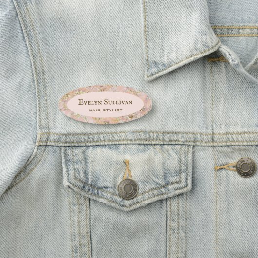 Name der Rosa Blush Fluid-Marmorplatte Namensschild (Beispiel)