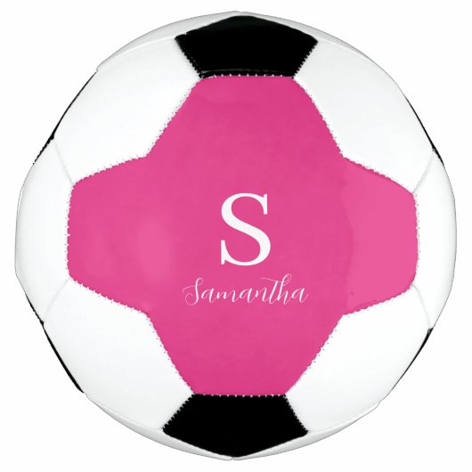 Name der rosa Monogramm Fußball (Vorderseite)