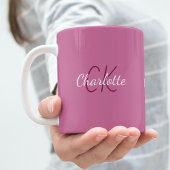Name der rosa Monogrammbuchstaben Kaffeetasse
