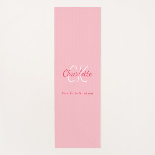 Name der rosa Monogrammbuchstaben Yogamatte (Vorderseite)