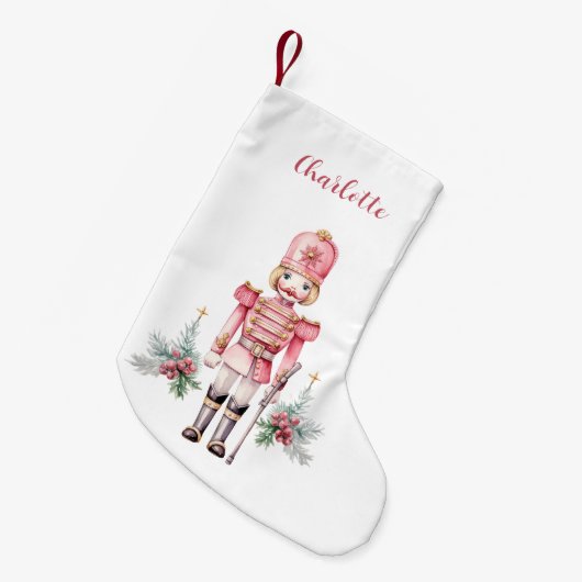 Name der Rosa Nutcracker Kleiner Weihnachtsstrumpf (Vorderansicht (hängend))