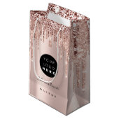 Name der Rose für benutzerdefinierte Logos Tropfen Kleine Geschenktüte (Vorderseite Schrägansicht)