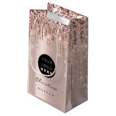 Name der Rose für benutzerdefinierte Logos Tropfen Kleine Geschenktüte (Rückseite Schrägansicht)