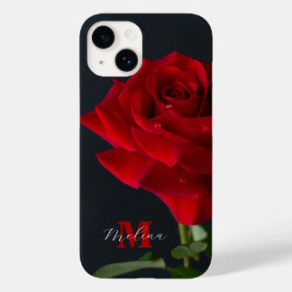 Name der rote Rose Classic Monogramm Case-Mate iPhone 14 Hülle