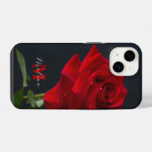 Name der rote Rose Classic Monogramm iPhone Hülle (Rückseite (Horizontal))