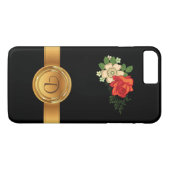 Name der rote Rose und der Daisis-Gold-Monogramm Case-Mate iPhone Hülle (Rückseite (Horizontal))