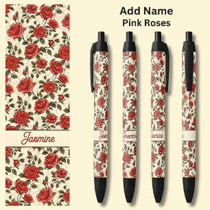 Name der Rote Rosen auf Creme Kugelschreiber